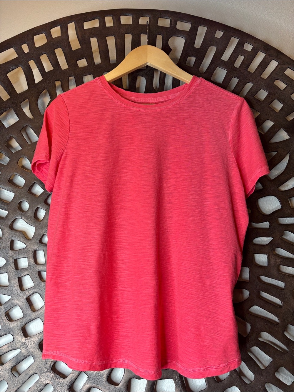 🩷 Crewneck Tee Salmon Cotton Casual The Bennie Basic Women’s Medium Pilcro 🩷